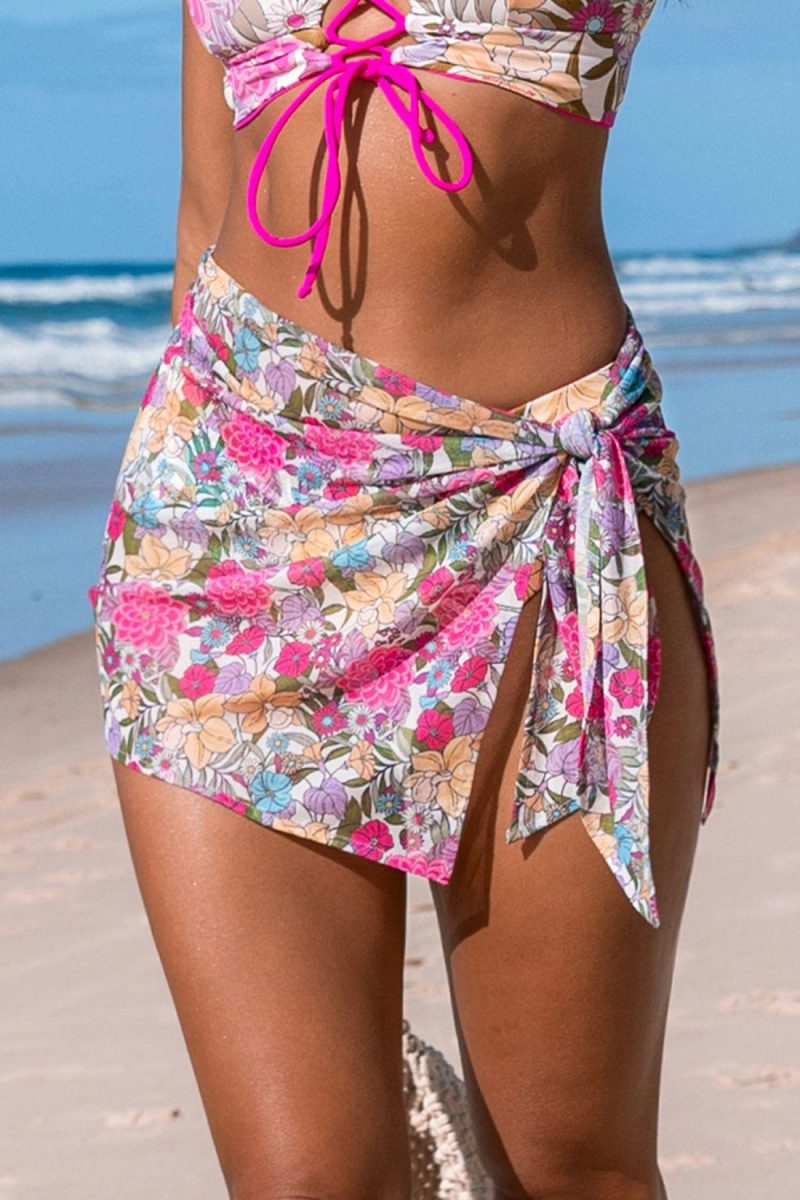 Cover Ups | Floral Side Tie Sarong Cover-Up – Womens Cover Ups Cover Ups