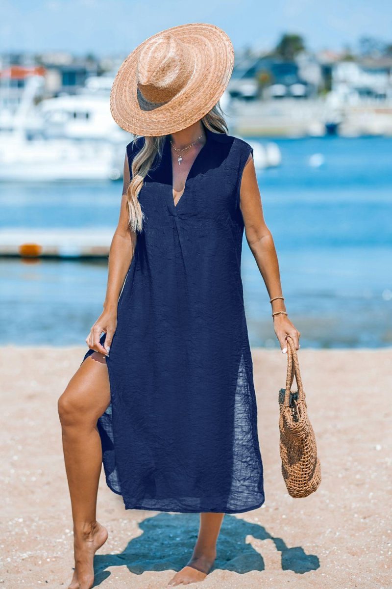 Cover Ups | Navy Cover-Up Midi Dress – Womens Cover Ups Cover Ups