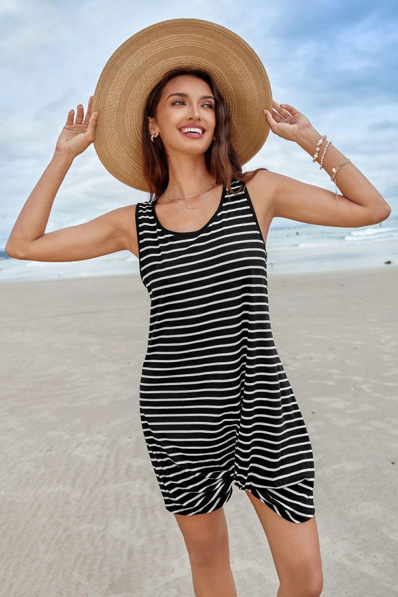 Cover Ups | Striped Knit Hem Twist Cover-Up – Womens Cover Ups Cover Ups