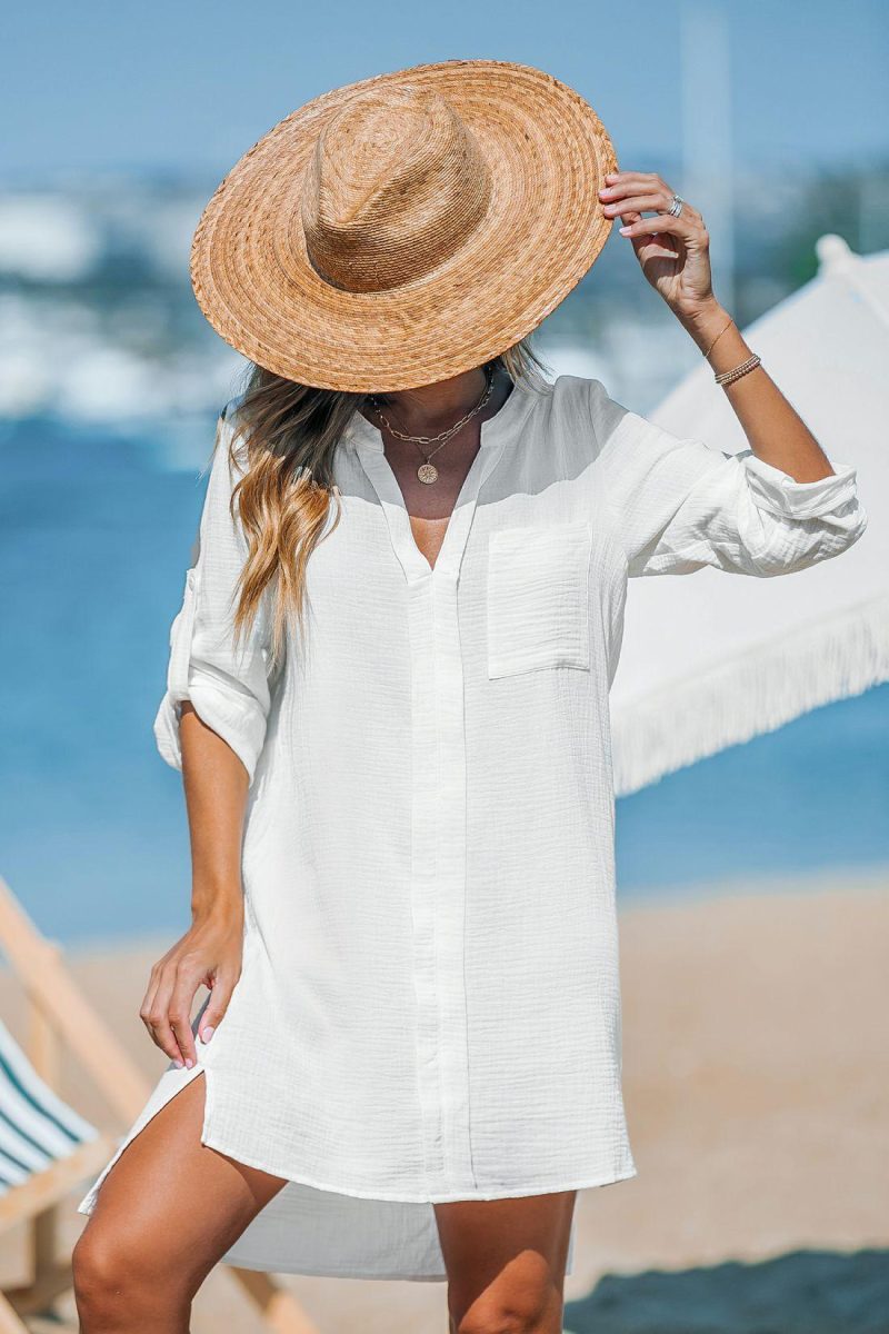 Cover Ups | White Woven High-Low Cover-Up – Womens Cover Ups Cover Ups