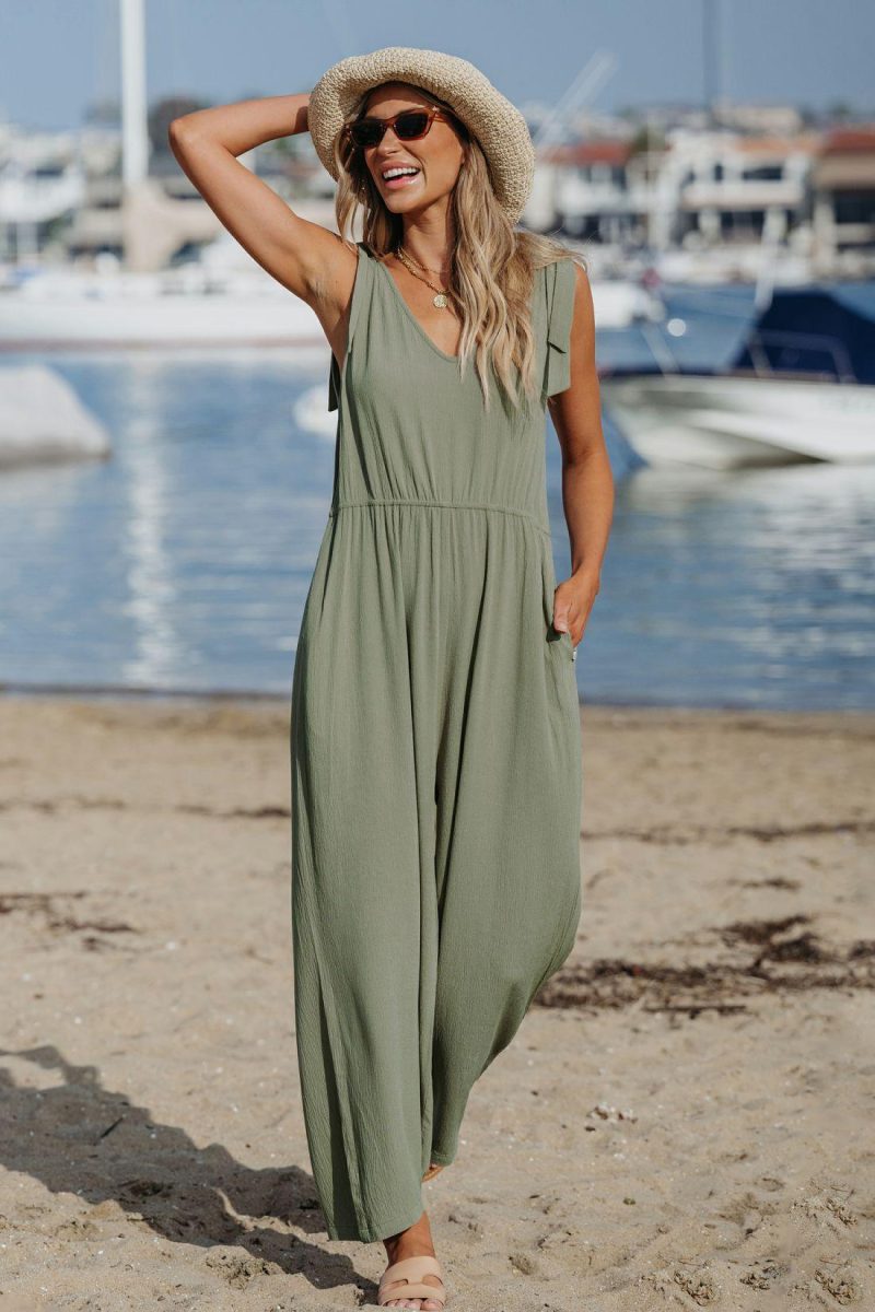 Jumpsuit | V-Neck Bow Tie Backless Jumpsuit – Womens Jumpsuit Jumpsuit