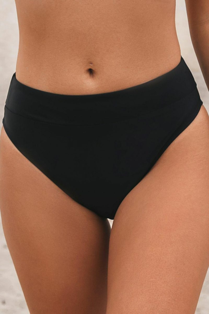 Tops & Bottoms | Super Bloom Black High-Rise Bikini Bottoms – Womens Bikini Black