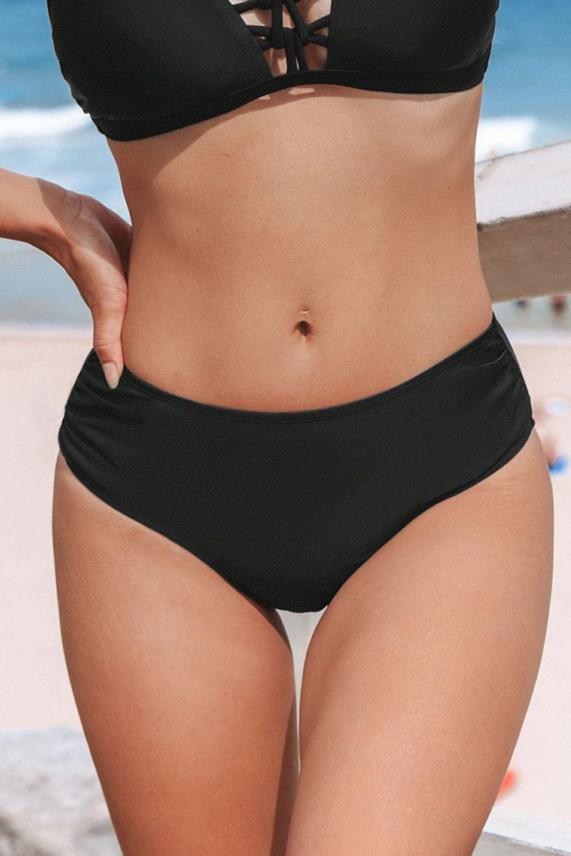 Tops & Bottoms | Tap Shoe Black Mid-Rise Bikini Bottoms – Womens Bikini Black